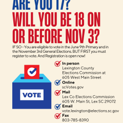 are you 17 Register to vote!